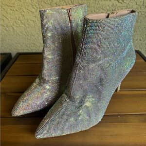 Gianni Bini Sparkling Silver Ankle Booties